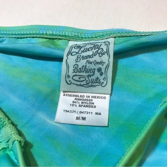 Lucky Brand Y2K Blue Green Bikini Swimsuit Swim Wear Summer Medium Bottoms M GUC - Picture 7 of 10
